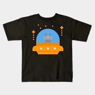 Copy of bunny in ufo icon sticker Kids T-Shirt